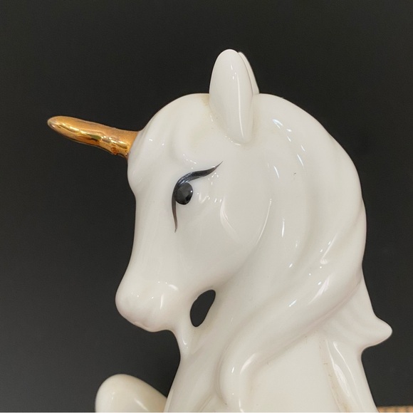 Vintage ENESCO Fine Bone China Porcelain 4.5” White Unicorn Figurine - Picture 10 of 14